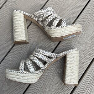 Vince Camuto Women's Patrest Raffia Platform Sandal Heel